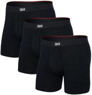 Saxx Vibe Xtra Soft Comfort Boxer Brf Fly 3Pk Black L - Boxer Briefs