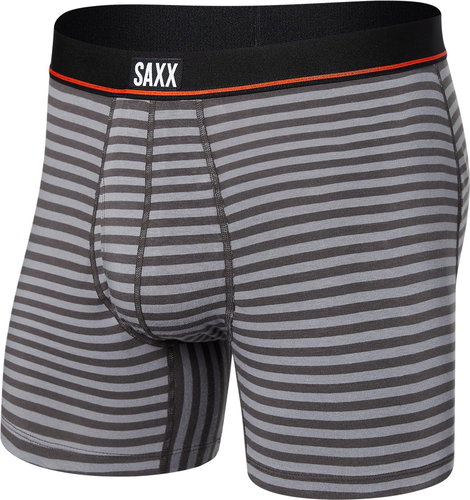 Saxx Non-Stop Stretch Cotton Boxer Brief Fly Hiker Stripe-Grey L - Boxer Briefs - Main image