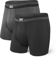 Saxx Sport Mesh Boxer Brief Fly 2Pk Black/Graphite L - Boxer Shorts