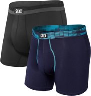 Saxx Sport Mesh Boxer Brief Fly 2Pk Navy Digi Bottom/Black L - Boxer Shorts