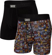 Saxx Ultra Super Soft Boxer Brief Fly 2Pk Desert Grid/Black L - Boxer Shorts