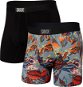 Saxx Ultra Super Soft Boxer Brief Fly 2Pk Exotic Leaves/Black XL - Boxer Shorts