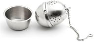 Weis Stainless Steel Egg Shaped Tea Strainer with Drip Tray - Tea Strainer