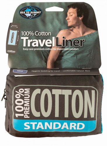 Sea To Summit Cotton Rectangular (Standard) Navy - Sleeping Bag Liner - Main image