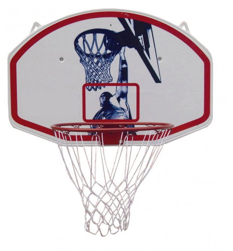 Basketball panel Spartan 90x60 1180 + net outdoor use white - Basketball Goal - Main image