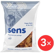 SENS Protein chips with cricket protein 3 x 80g, poppy seeds and sea salt - Dried Insects