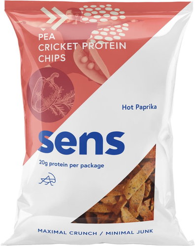 SENS Protein chips with cricket protein 80g, spicy paprika - Dried Insects - Main image