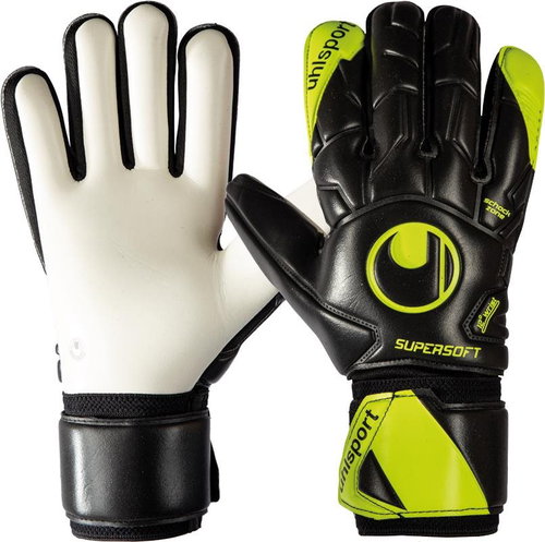 Uhlsport Supersoft HN Flex Frame black/yellow UK 9 - Goalkeeper Gloves - Main image