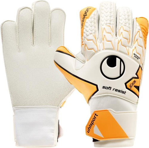 Uhlsport Soft Resist white/orange/black UK 5 - Goalkeeper Gloves - Main image