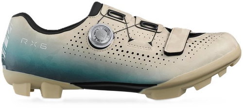 SHIMANO SH-RX600 Gravel Shoes, Men's, Beige/Blue, 45 - Spikes - Main image
