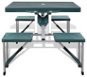 Kempingová súprava Skladacia kempingová súprava stôl a 4 stoličky, hliník, extra ľahká, zelená - Campingová sada