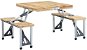 Folding camping table with 4 seats steel aluminium - Camping Table