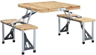 Skladací kempingový stôl so 4 miestami k sedeniu oceľ hliník - Kempingový stôl