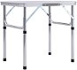 Kempingový stôl Skladací kempingový stôl biely hliník 60 × 45 cm - Kempingový stůl