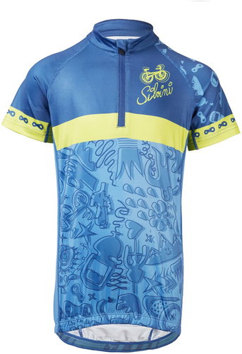 SILVINI Scrivia CD1434 blue - lime 146 - 152 - Cycling Jersey - Main image