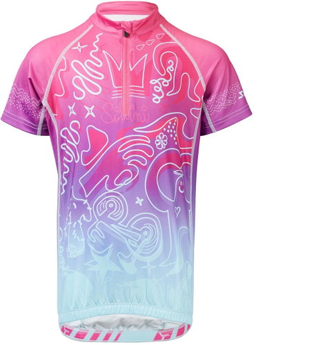 SILVINI Scrivia CD1434 fuchsia - turquoise 110 - 116 - Cycling Jersey - Main image