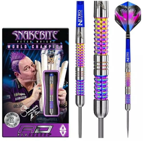 Steel darts RedDragon Peter Wright Snakebite Rainbow Mamba 22g, 90% tungsten - Darts - Main image