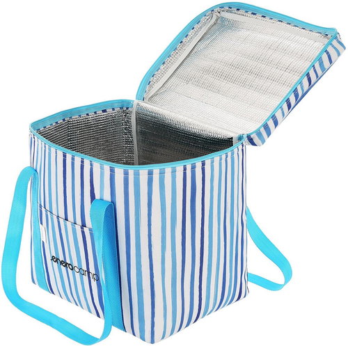 Enero Camp Thermal bag 32 × 25 × 35 cm, blue stripes - Thermal Bag - Main image