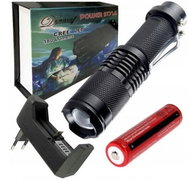 Hiking flashlight T6 CREE ZOOM LED + AKU - Flashlight