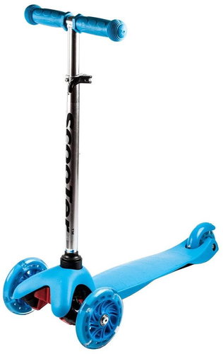 MINI SCOOTER three-wheeled scooter with glowing wheels, blue - Children's Scooter - Main image