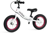 MOVINO Cariboo ADVENTURE with brake, inflatable wheels 12'', white and pink - Balance Bike
