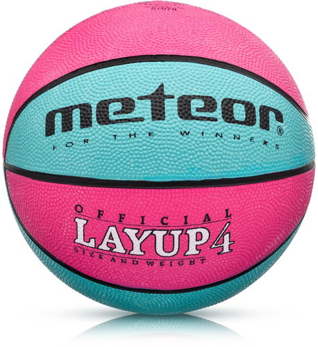 Basketball Meteor Layup size 4, pink-blue - Basketball - Main image