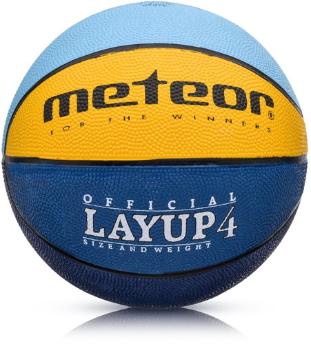 Basketball Meteor Layup size 4, blue-yellow - Basketball - Main image