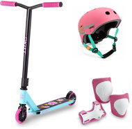 Skitt Freestyle set Scout, Mint Pink s přilbou a chrániči - Freestyle Scooter