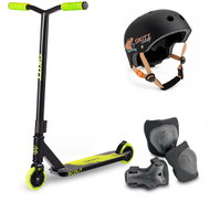 Skitt Freestyle set SCOT Black-Reflex Green s přilbou a chrániči - Freestyle Scooter