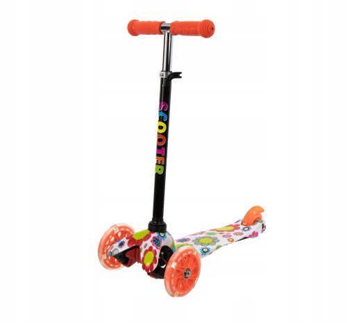 Meteor MINI SCOOTER with lighted wheels, FLOWERS - Children's Scooter - Main image