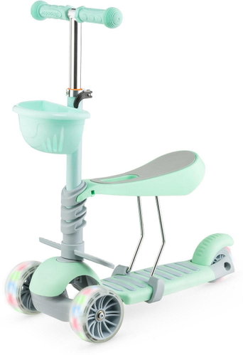 MINI SCOOTER 2in1 three-wheeled scooter with LED wheels, mint - Children's Scooter - Main image