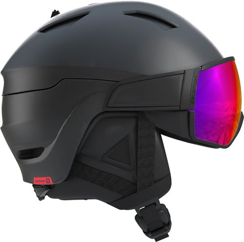 Salomon Black / Red Accent / Solar Size M (56-59 cm) - Ski Helmet - Main image