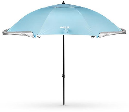 NILS Camp NC17114 Beach Umbrella / Windbreak 240cm, Blue - Sun Umbrella - Main image