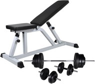 Shumee Posilovací lavice se sadou činek barbell a dumbbell 60,5 kg - Fitness Bench