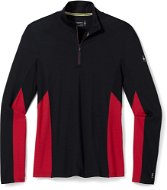 Smartwool M Merino Sport Long Sleeve 1/4 Zip Black-Rythmic Red - Póló