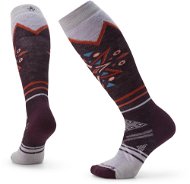 Smartwool W Ski Fc Mountain Sf Pattern Otc - Rec Bordeaux M - Ponožky