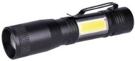 Solight LED kovový lampáš 3 W + COB, 150 + 60 lm, AA, čierny - Baterka