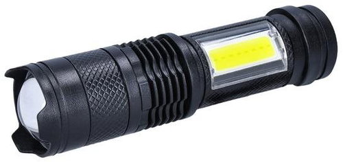 Solight LED rechargeable pocket flashlight with zoom, black - Flashlight - Main image