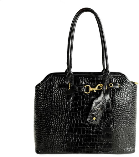 Solier Arla handbag in patent leather, black - Handbag - Main image