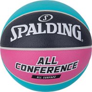 SPALDING ALL CONFERENCE TEAL PINK SZ6 RUBBER BASKETBALL - Basketball