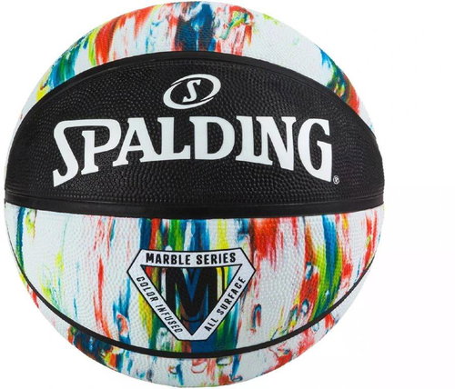 Spalding Marble Series Black White Rainbow Rubber, Size 7 - Basketball - Main image