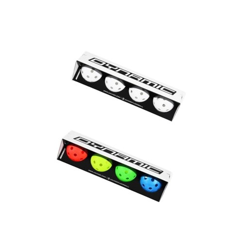 Unihoc Ball Dynamic, 2 x 4-pack, white + colour - Floorball Ball - Main image