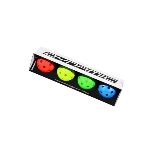 Unihoc Dynamic (4pcs) - Mixed Colours - Floorball Ball - Main image