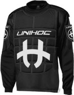 Unihoc Goalie sweater Shield black/white 150cl - Floorball Goalkeeper Vest