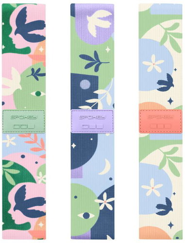 Spokey Harmony Band Set sada 3 posilovacích textilních gum - Resistance Band Set - Main image