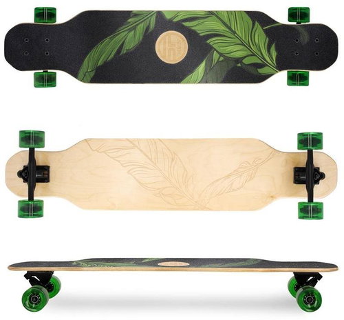 Spokey LONGBAY PRO Longboard 140 x 24 cm, ABEC7, green-black - Longboard - Main image