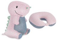 Spokey Cuddly 2v1 dětský cestovní polštářek a plyšová hračka v jednom, hrošík - Travel Pillow