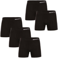 NEDETO 5PACK men's seamless bamboo boxer shorts black (5NDTB001S) - Boxer Briefs
