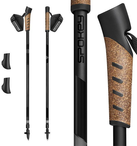 Spokey Peak Hole Nordic Walking, 2 pieces, black - Nordic Walking Poles - Main image