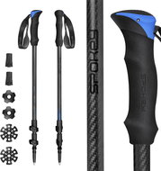 Spokey Atom Trekking carbon poles, 3 pieces, grey-blue - Trekking Poles